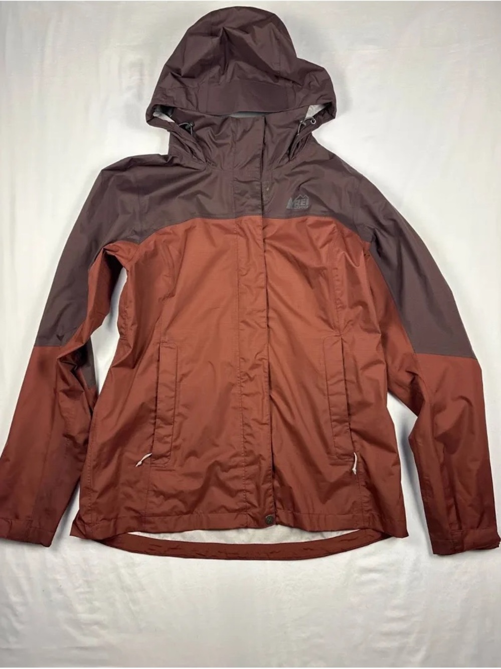 REI Women's Two-Tone Hooded Ski Jacket - Rust and Plum